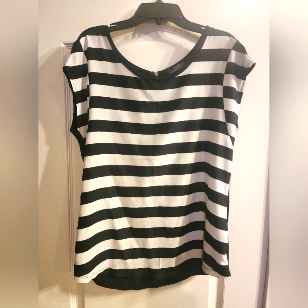 The Limited Black and White Striped Blouse